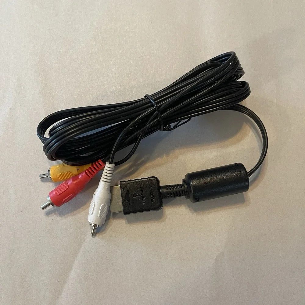 Sony PlayStation Ps1 Ps2 Ps3 - Black AV Cables OEM